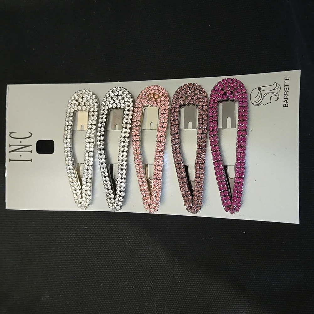 INC 5 piece rhinestone hair clips, NEW
